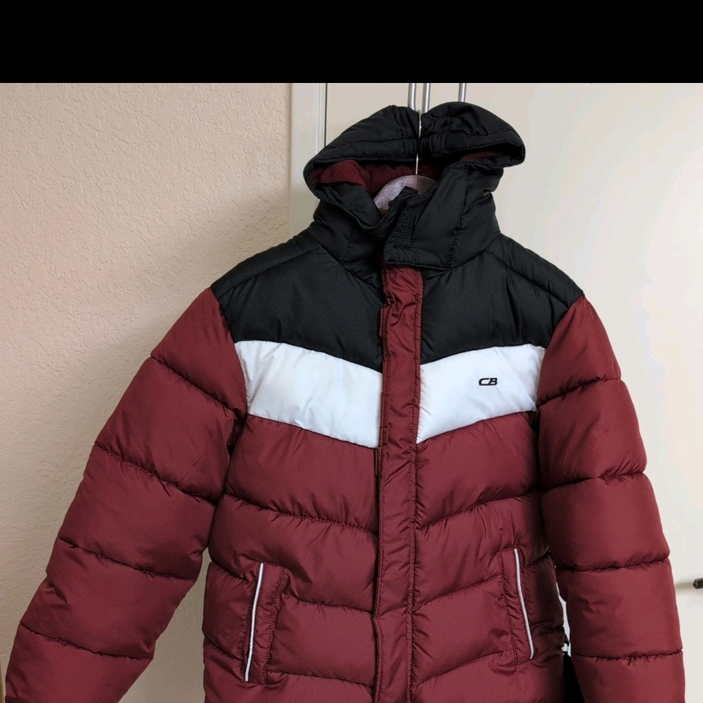 CB Sports Big Boys Hooded Puffer Skiing Snowboarding Jacket SizeL 14-16 Burgundy